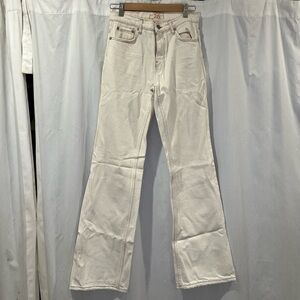 Free People Cream Boot Cut Jeans